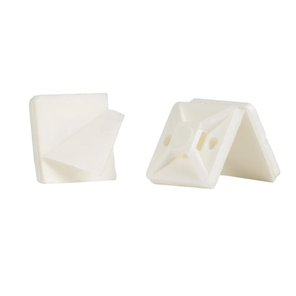 Wadfow 100pcs/set Cable Tie Sticking Mounting Base Self Adhesive Wall Clamps SOLD PER PACK