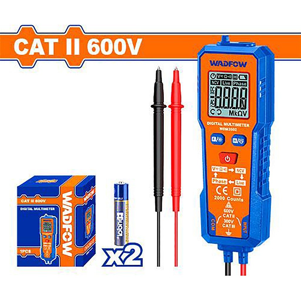 Wadfow WDM3502 Digital Multimeter Tester Multi Tester for Electrical Tools CAT III 600V