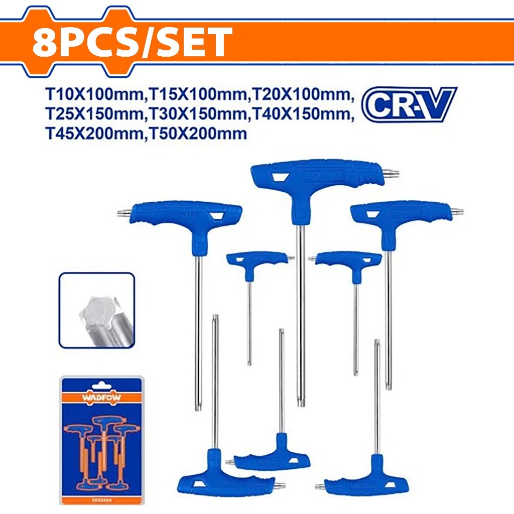 Wadfow WHK3481 8PCS/SET T-Handle Torx Wrench Set