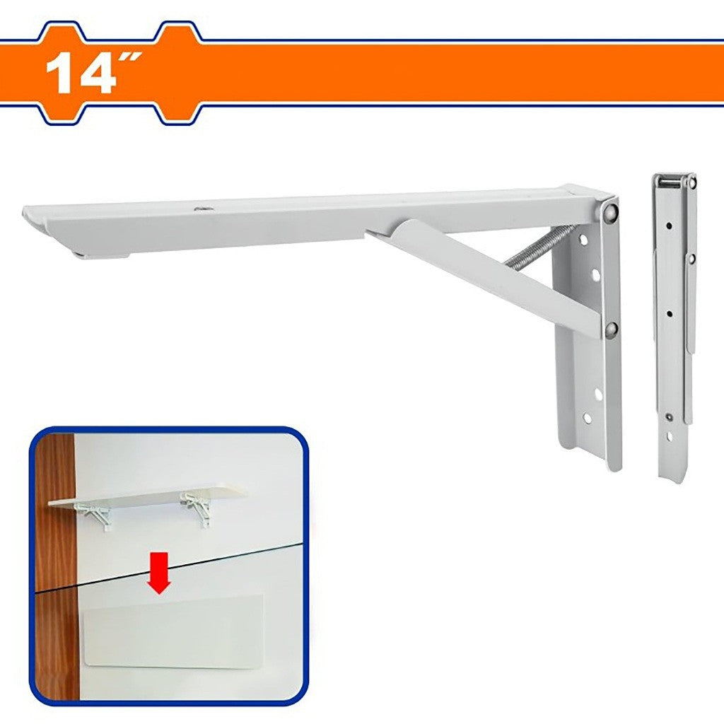 Wadfow 8inch-14inch Folding Shelf Bracket Thickness: 1.4mm Used As Support for Shelves