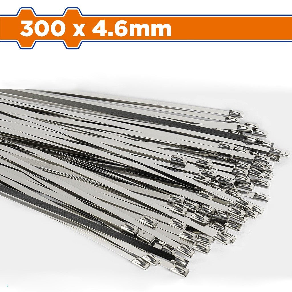 Wadfow 100pcs Stainless Steel Zip Tie Heavy Duty Multi-Purpose Self-Locking Cable SOLD PER PACK