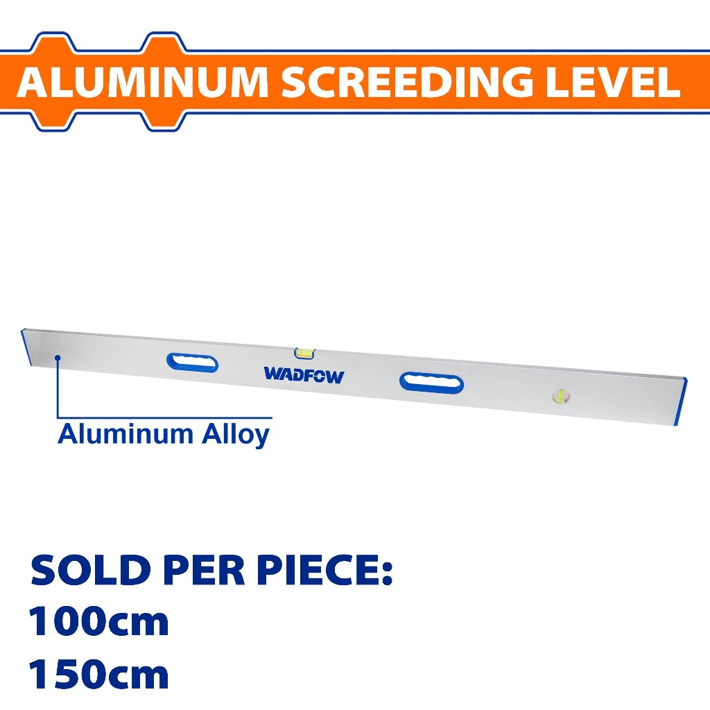 Wadfow 100cm/200cm Aluminum Screeding Level Straight Edges Screed Level Bar WSL6G100 | WSL6G150