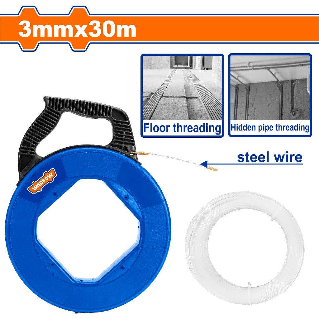 Wadfow WCAPB3M30 Nylon-6 Cable Puller 30m x 3mm-White