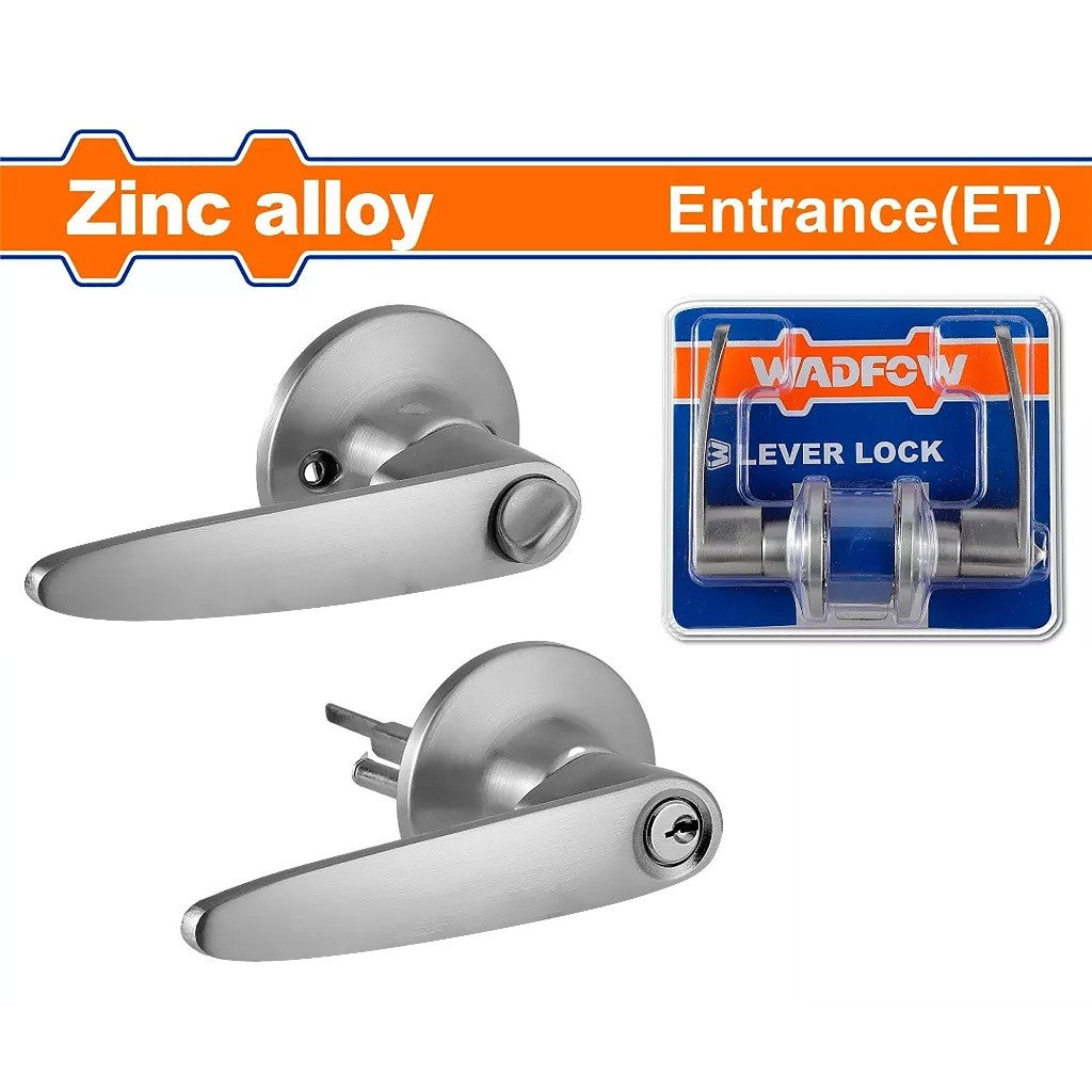 Wadfow WUV1501 Zinc Alloy Entrance (ET) Tubular Door Lever Lock Set with 3-Brass Keys