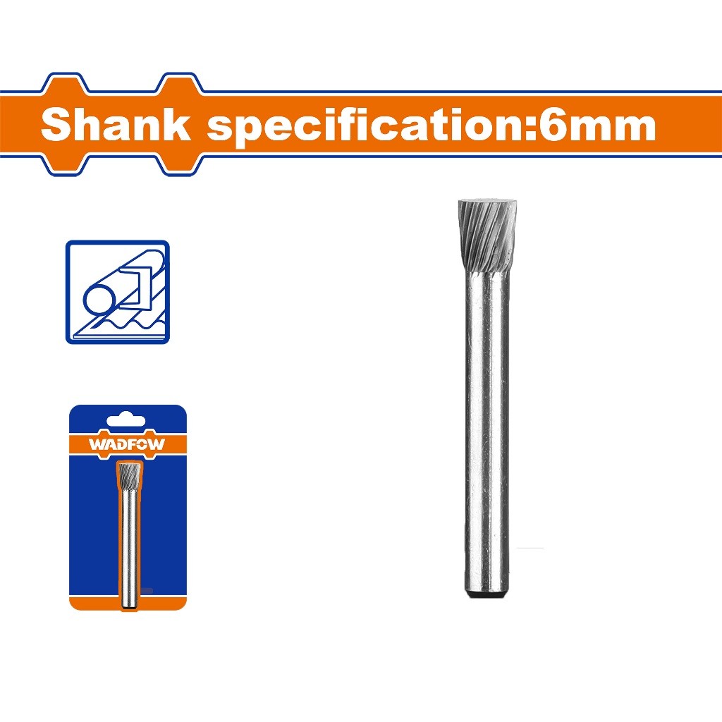 Wadfow HSS Spiral Cutter Tungsten Carbide Rotary Burrs Shank Grinding Bit For Die Grinder