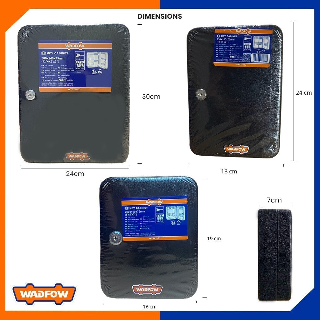 Wadfow 2.4L | 3L | 5.4L Metal Key Cabinet with 20Keys, 48 Keys, 80-Keys Capacity