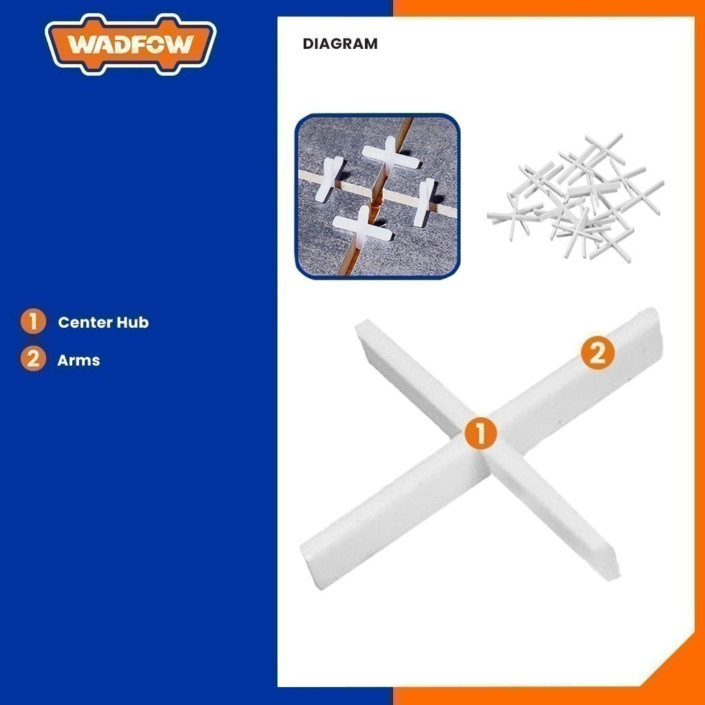 Wadfow 100pcs Tile Spacer 1.0mm to 4.0mm Tile Leveling System Tile Leveler Spacer Tool Clips