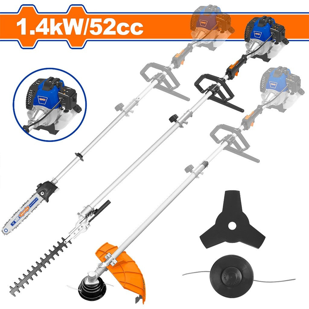 Wadfow WGM4552 1.4kW(2.2HP)/52CC Gasoline Grass Trimmer and Bush Cutter