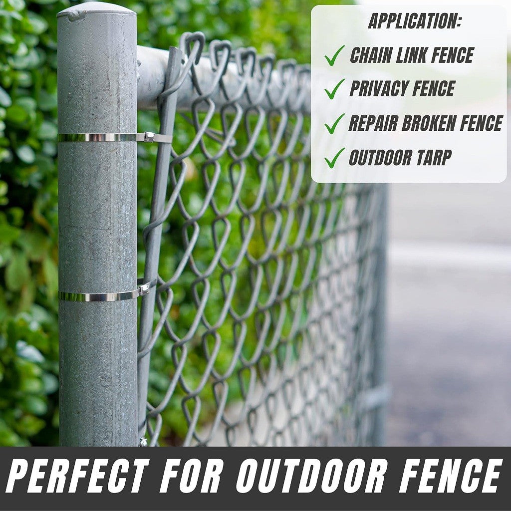 Wadfow 100pcs Stainless Steel Zip Tie Heavy Duty Multi-Purpose Self-Locking Cable SOLD PER PACK