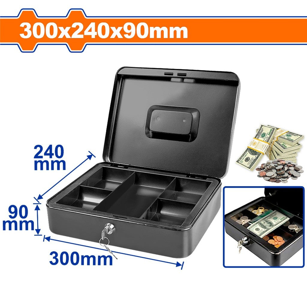 Wadfow 0.7L | 1.4L | 2.9L | 4.1L | 6.5L Volume Capacity Metal Safety Box For Money with 2pcs Keys