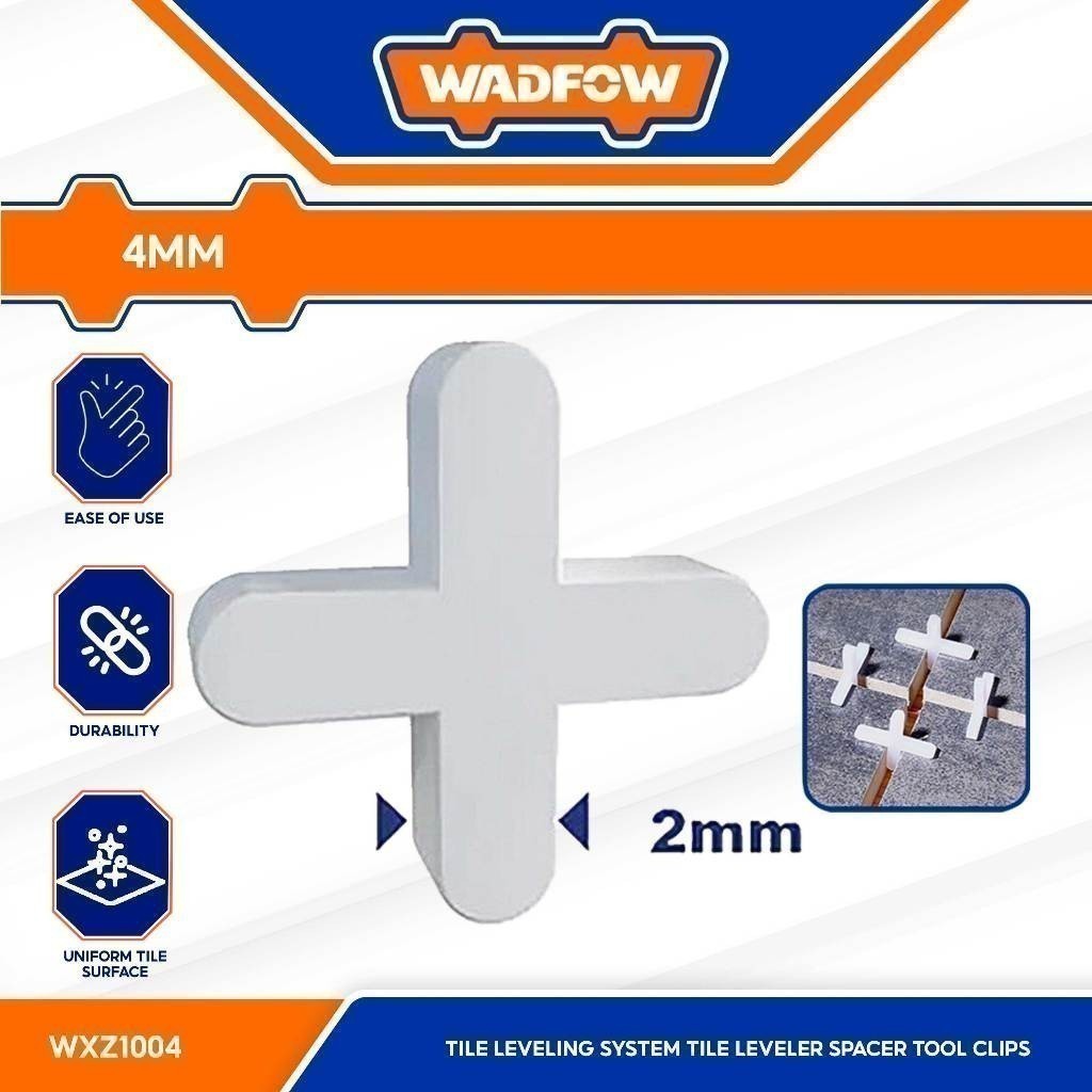 Wadfow 100pcs Tile Spacer 1.0mm to 4.0mm Tile Leveling System Tile Leveler Spacer Tool Clips