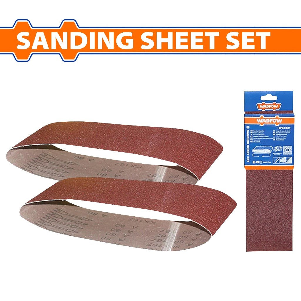 Wadfow Set of 2PCS Sanding Sheet 76x533mm Grit P40 | P60 | P80, For Polishing Wood