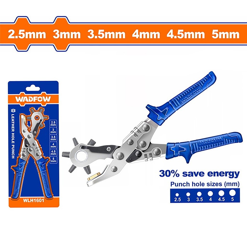 Wadfow WLH1601 10inch Revolving Leather Strap Watch Band Belt Punch Hole Puncher