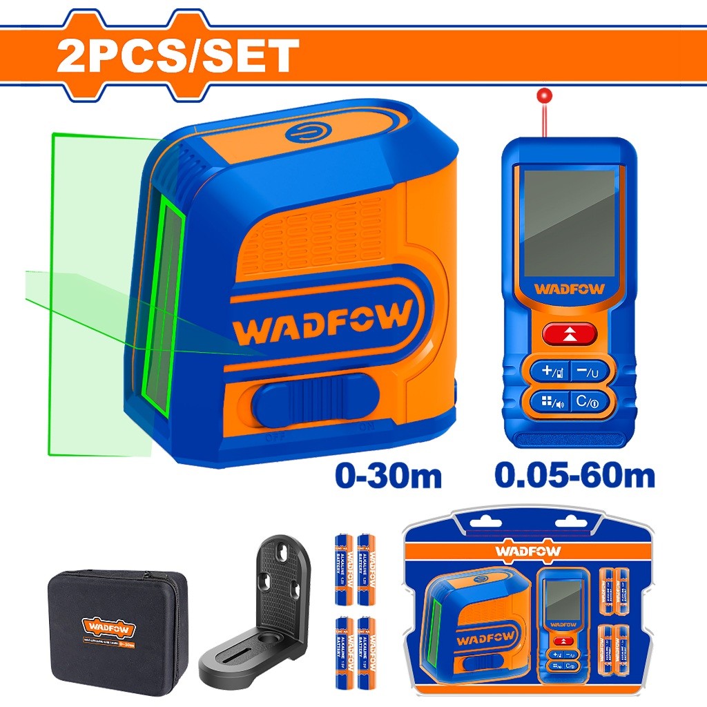 Wadfow WLDK1401 2PCS/SET Laser Level and Distance Measuring Kit