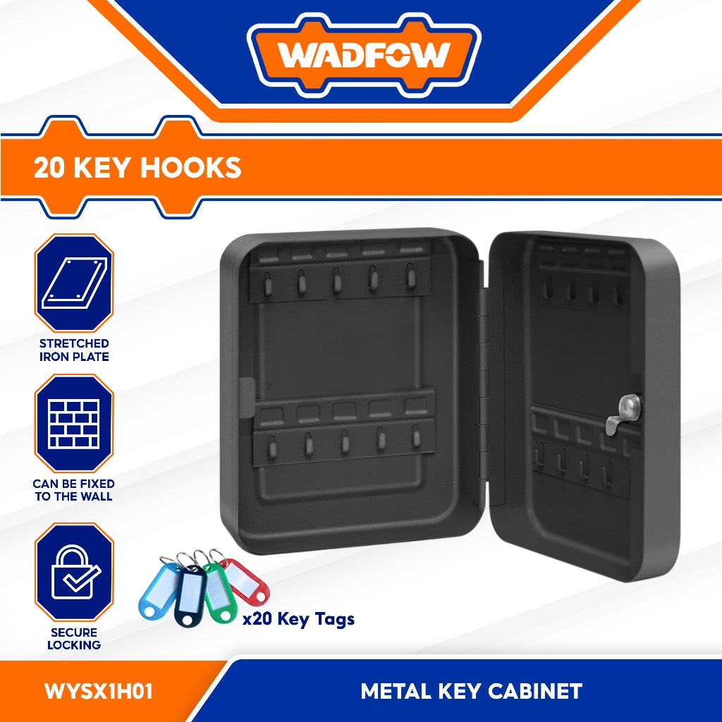 Wadfow 2.4L | 3L | 5.4L Metal Key Cabinet with 20Keys, 48 Keys, 80-Keys Capacity WYSX1H01 (WHT)