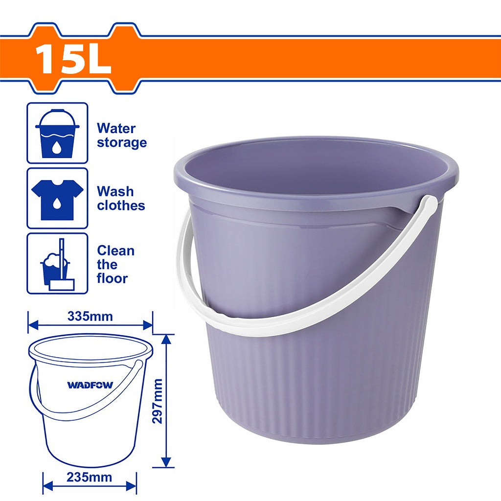 Wadfow WBU1315 | WBU1318 15Liters-18Liters Water Cleaning Bucket Container Storage Tub Plastic Pail