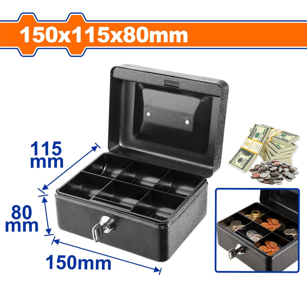 Wadfow 0.7L | 1.4L | 2.9L | 4.1L | 6.5L Volume Capacity Metal Safety Box For Money with 2pcs Keys