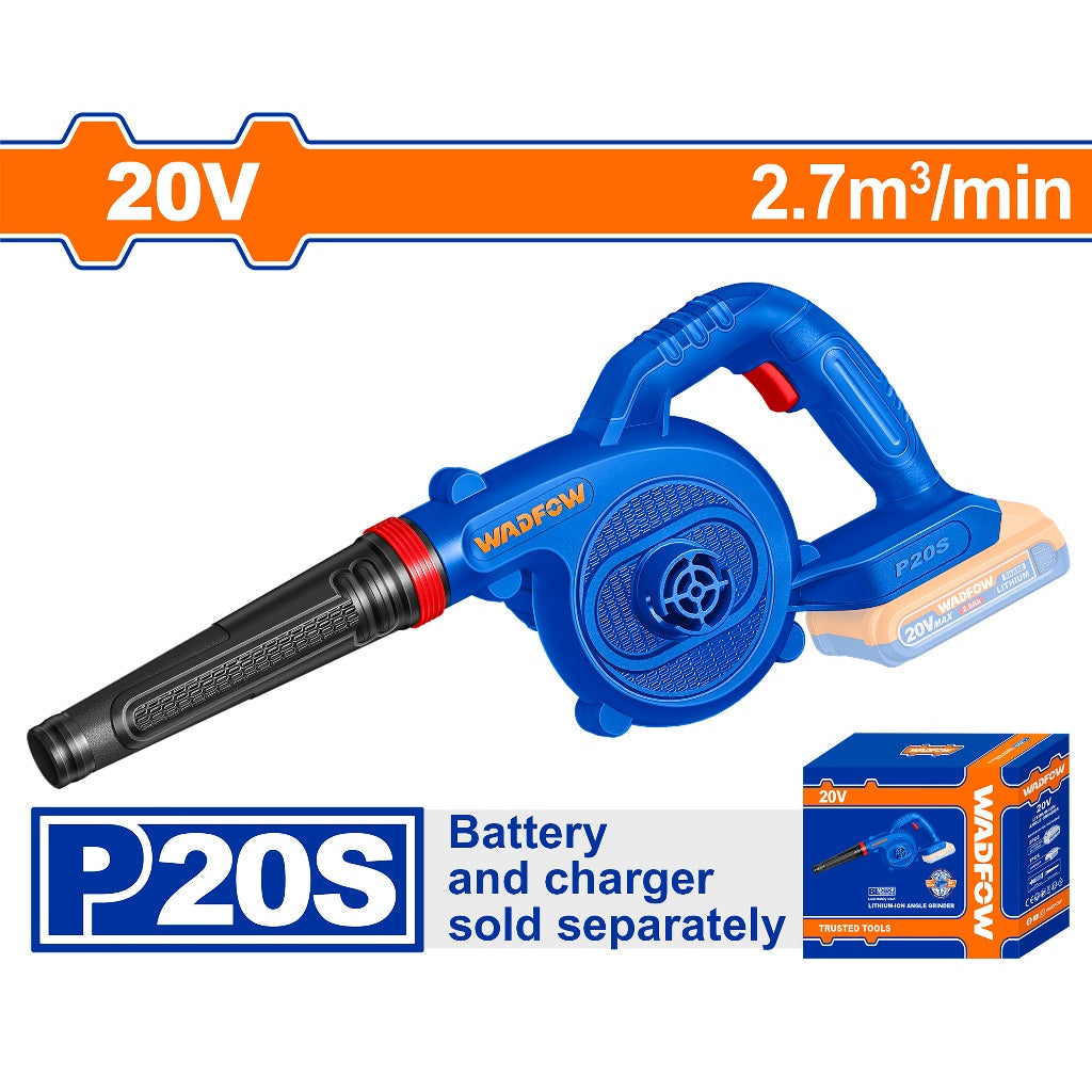 Wadfow P20S/20V Lithium-Ion Cordless Blower With & Without Battery & Charger Heavy Duty