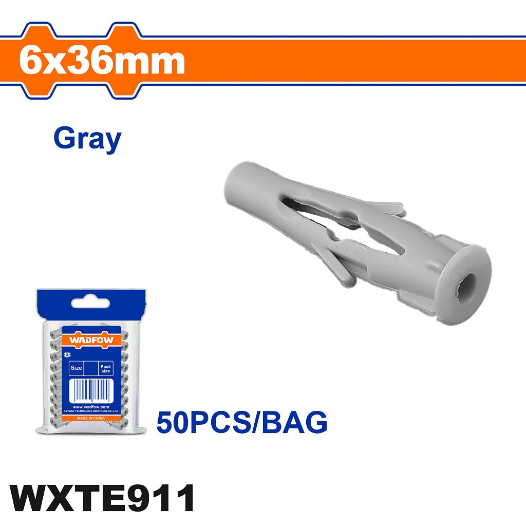 Wadfow Universal Plastic Anchor Tox PE Material (Gray)