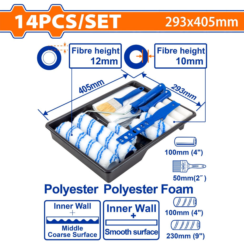 Wadfow WCB3H13 14-in-1 Cylinder Brush Set with 5.3mm Central Shank