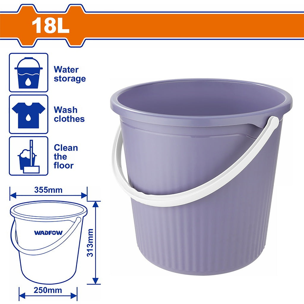 Wadfow WBU1315 | WBU1318 15Liters-18Liters Water Cleaning Bucket Container Storage Tub Plastic Pail