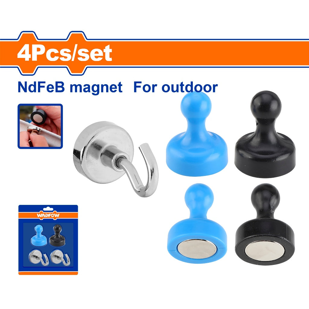 Wadfow WZE4K13 4PCS/Set 20mm Outdoor Magnetic Set Neodymium (NdFeB) Strong Magnet