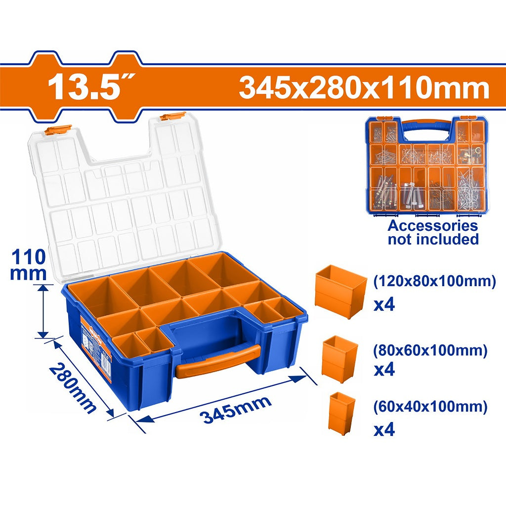 Wadfow WTB1322 13.5in 345 x 280 x 110mm Plastic Organizer Boxes for Smaller Components