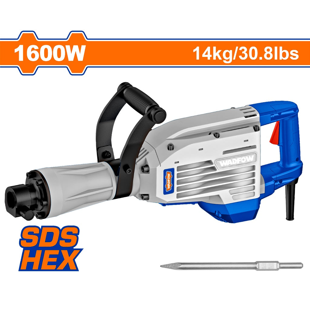 Wadfow WDB1D80 Demolition Breaker | Jack Hammer 1600W with 1pc x SDS Chisel