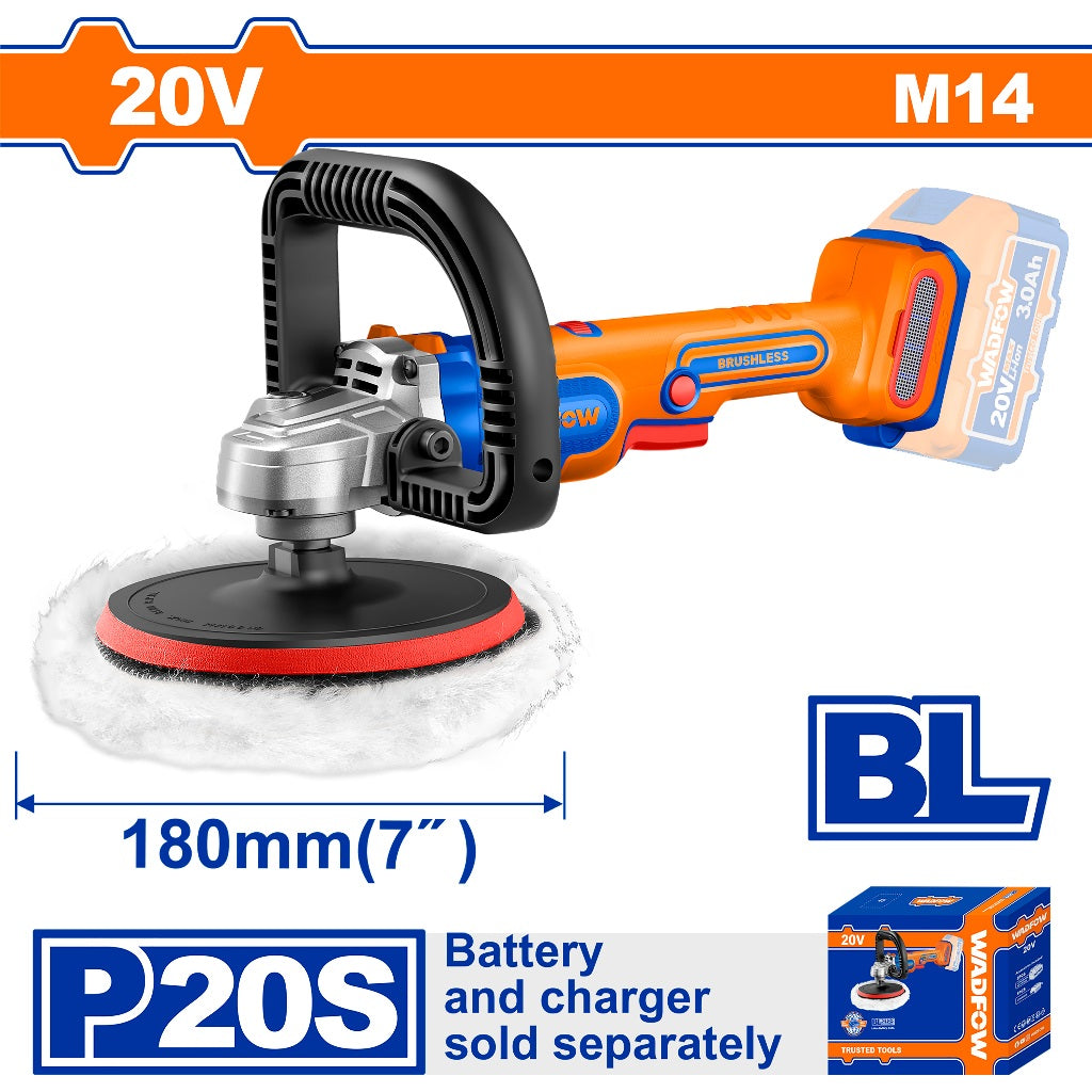 Wadfow WHL1B181 / WHL1B18 P20S/20V Brushless Motor Lithium-Ion Cordless Polisher
