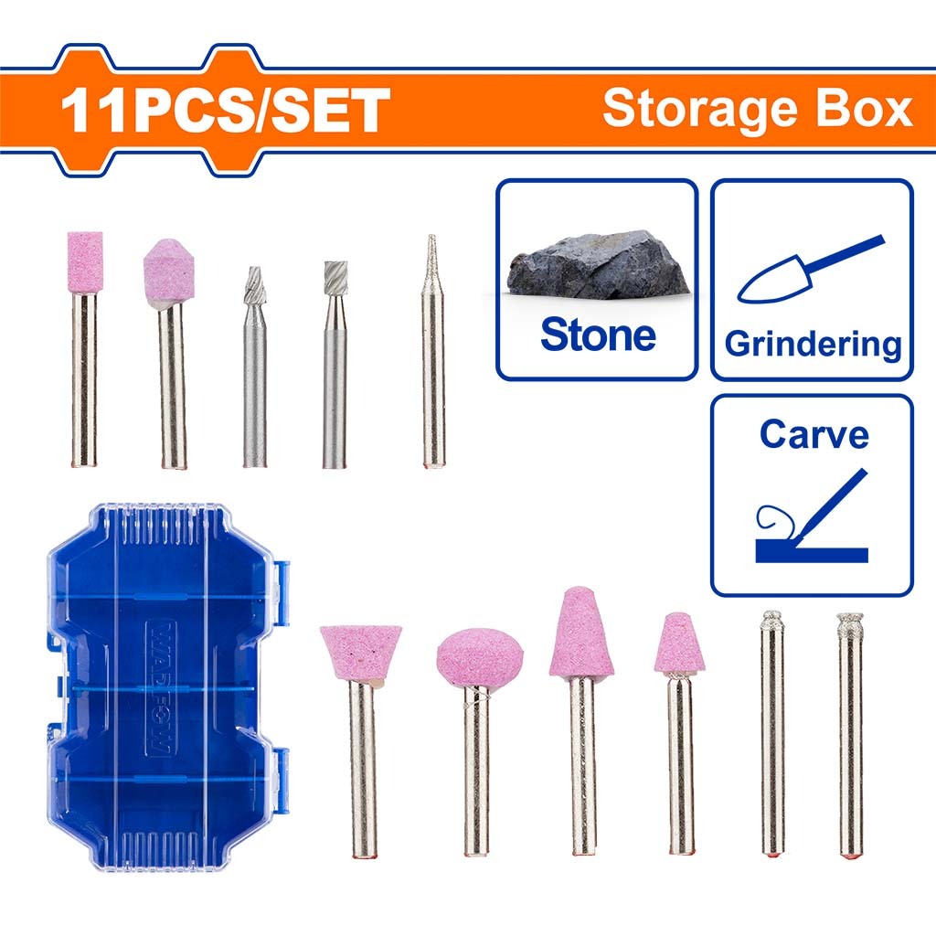 Wadfow 10pcs-80pcs Mini Grinding Drill Accessories Set Sold Per Case (WHT)