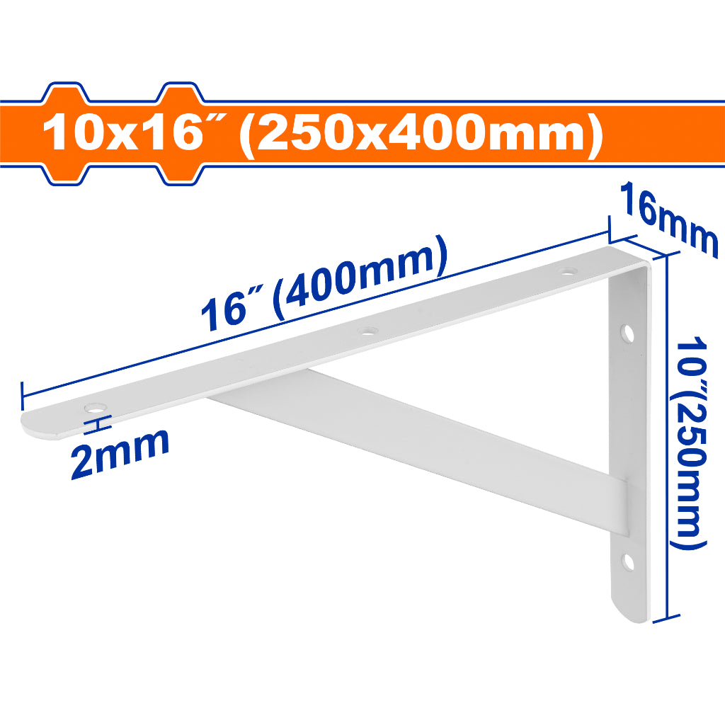 Wadfow 2mmThick Reinforced Shelf Support Brackets/ 6-Fixing Points Heavy Duty SOLD PER PIECE (WHT)