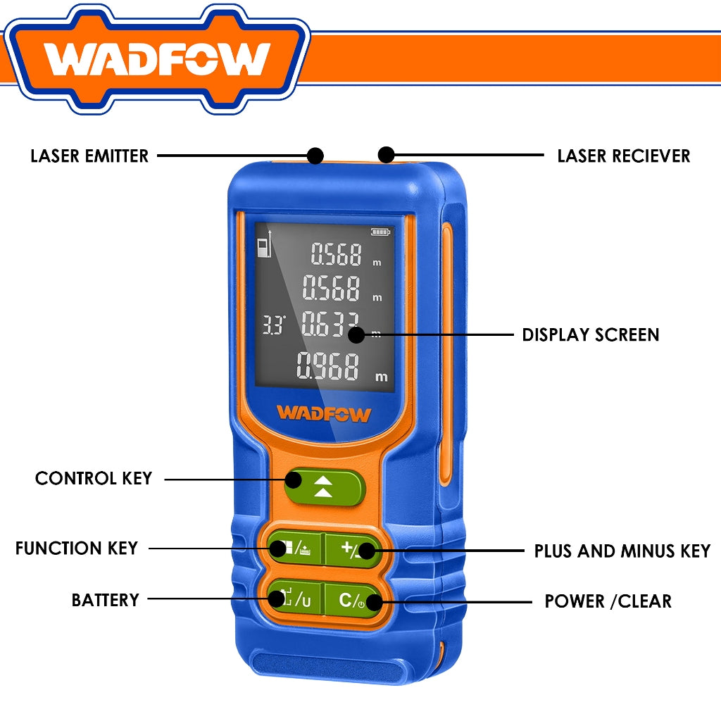 Wadfow by Winland Green Light Laser Distance Detector 0.05-60M (WDL1526)