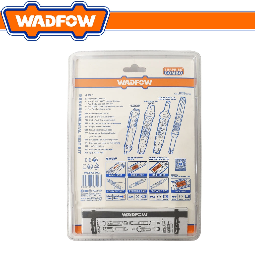 Wadfow by Winland 4 in 1 Combo Environmental Test kit WETK1402 WAD-PT