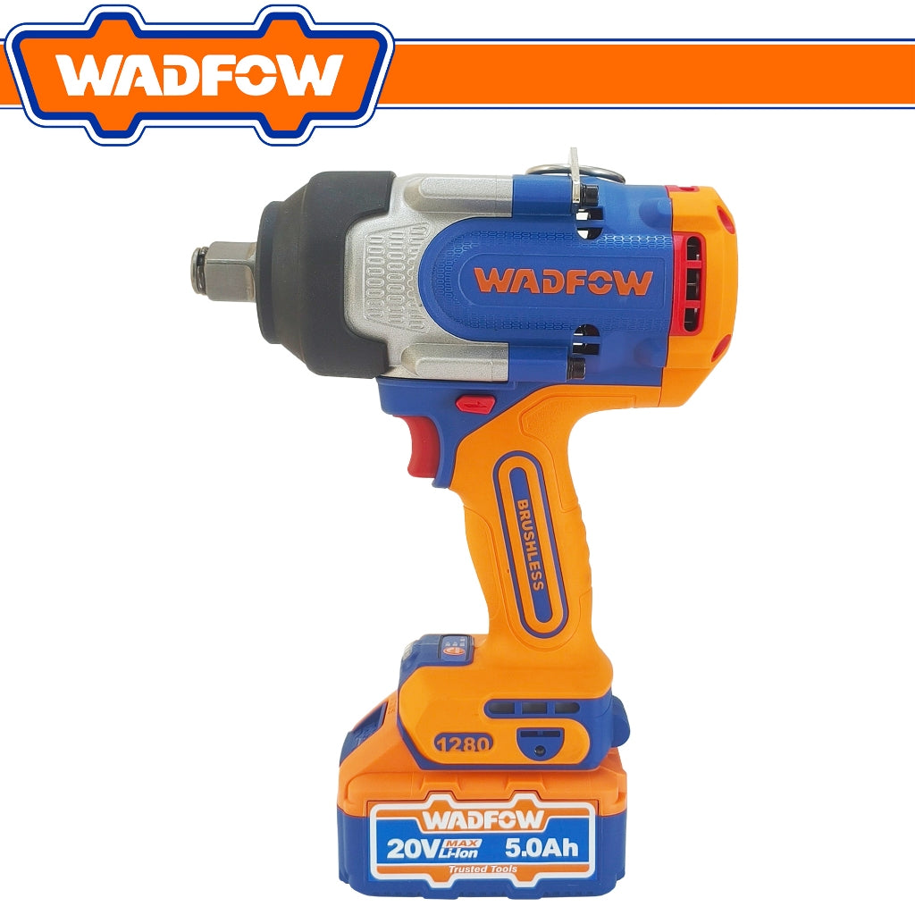 Wadfow P20S/20V Brushless Motor Lithium-Ion Cordless Impact Wrench 1280Nm WCD1B128 WAD-HT