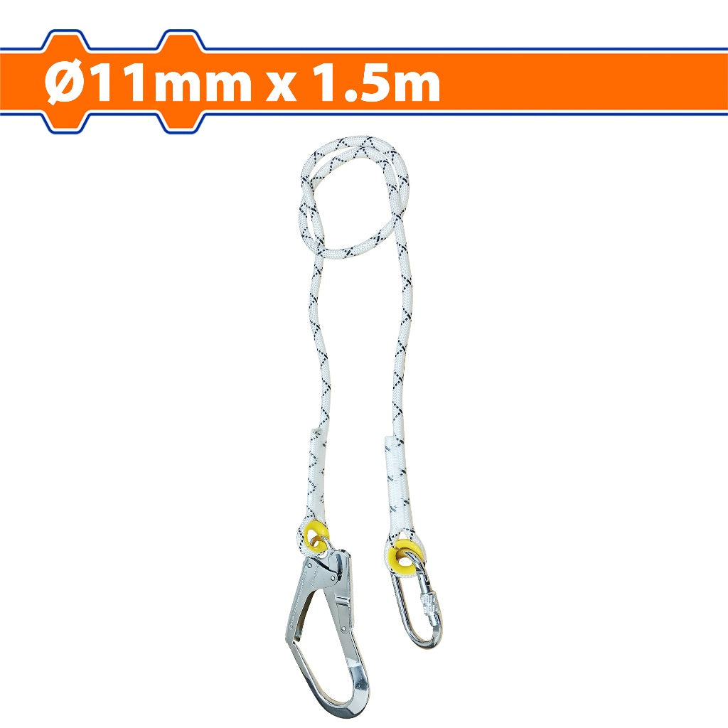 Wadfow Safety Rope/Lanyard Elastic with 2x Hooks Steel Look 11mm x 1.5m/1.95mm WAQS2515/WAQS2520 WAD-HT