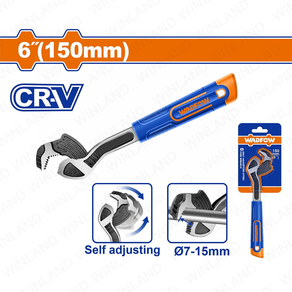 Wadfow by Winland 6in/8in/10in/12in Self Adjusting Steel Pipe Wrench WAD-HT