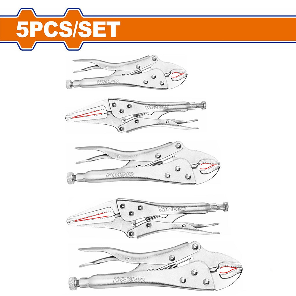 Wadfow 5pieces/Set Carbon Steel Locking Pliers Set WLP5405 WAD-HT