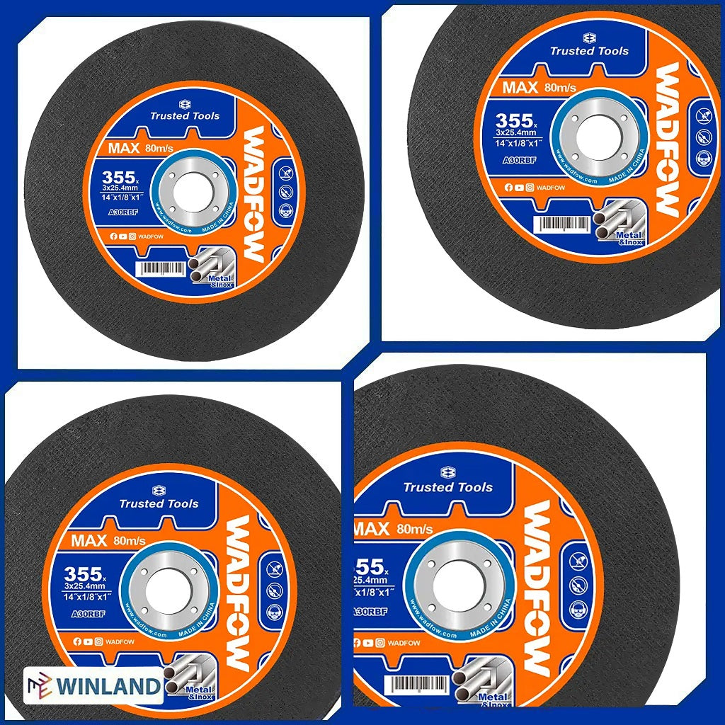 Wadfow 14in 355mm Abrasive Metal Cutting Disc Cut Off Wheel for Cut Off Machine WAC9314