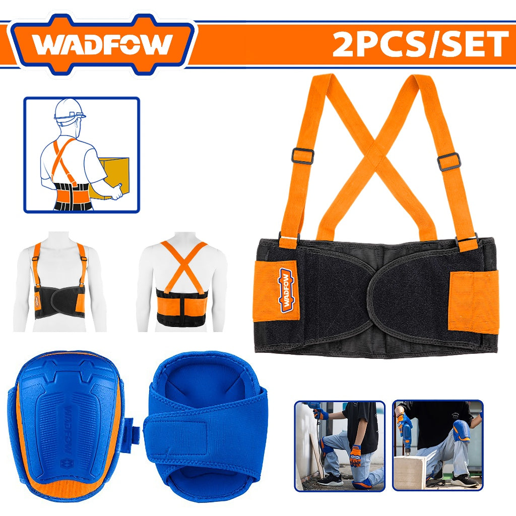 Wadfow Load-Bearing Back Support Belt Combo Kit with Protective Knee Pads WKP9002 WAD-HT