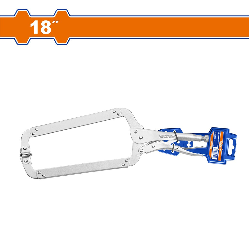 Wadfow 18-Inches Carbon Steel C-Clamp Plier Vise Locking Pliers Vice Grip WLP4218 WAD-HT