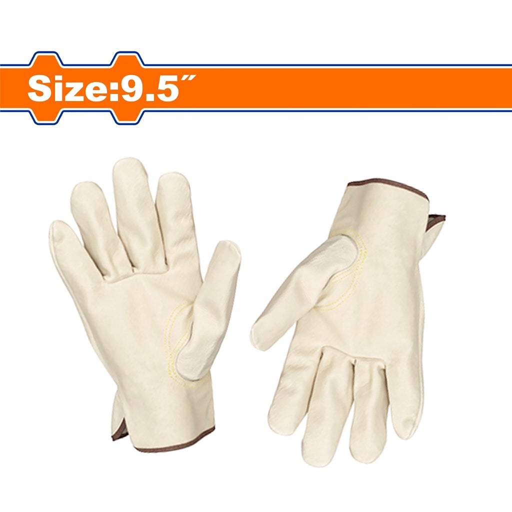 Wadfow 9.5inches Leather Work Gloves with Wrist extension and Binding Edge WLG1001 WAD-HT