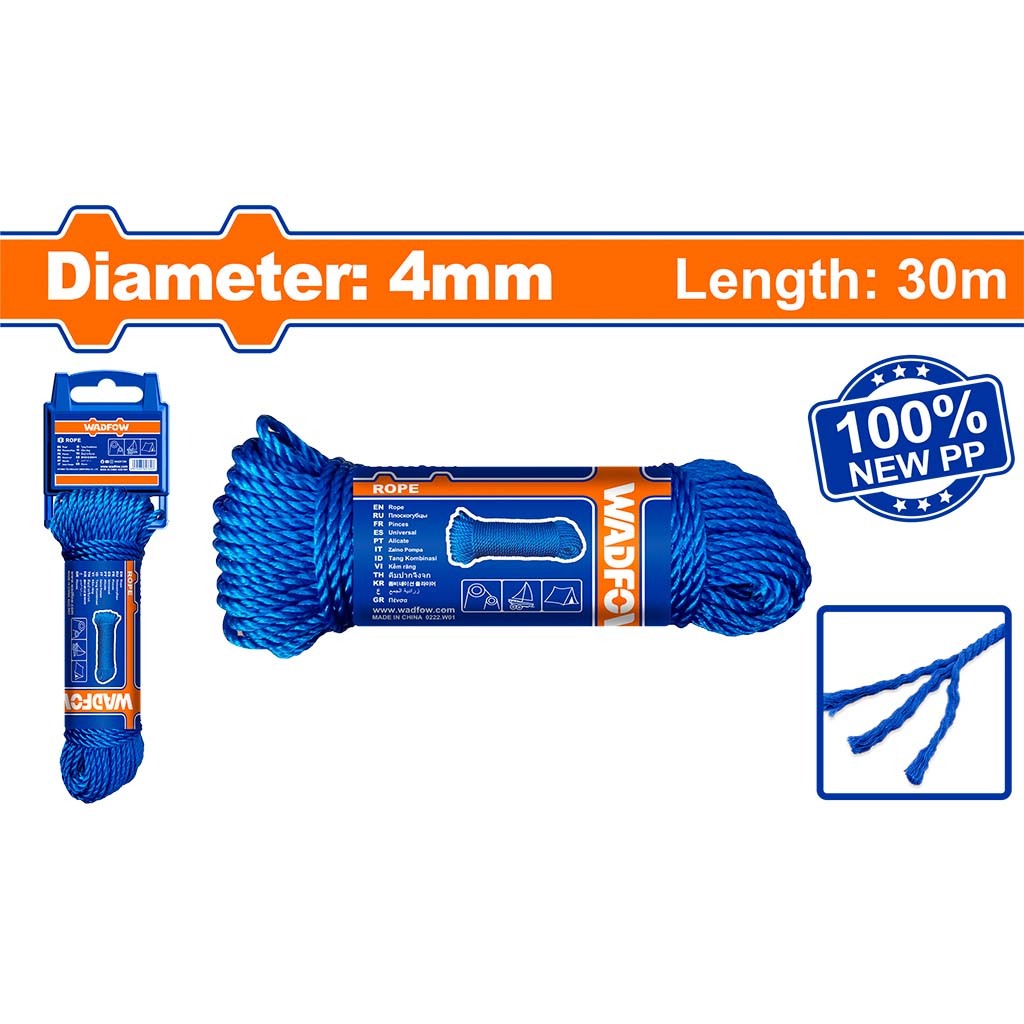 Wadfow 100% Polyethylene Nylon Rope Use for Binding Woods & Trees SOLD PER METERS WRZ13 (WHT)