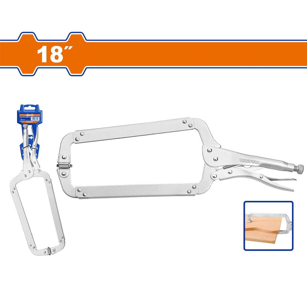 Wadfow 18-Inches Carbon Steel C-Clamp Plier Vise Locking Pliers Vice Grip WLP4218 WAD-HT