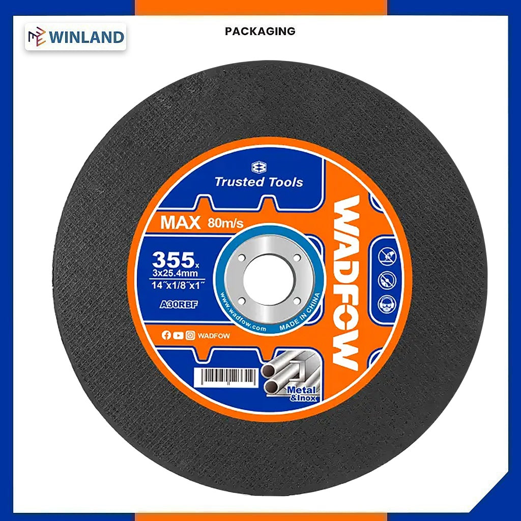 Wadfow 14in 355mm Abrasive Metal Cutting Disc Cut Off Wheel for Cut Off Machine WAC9314