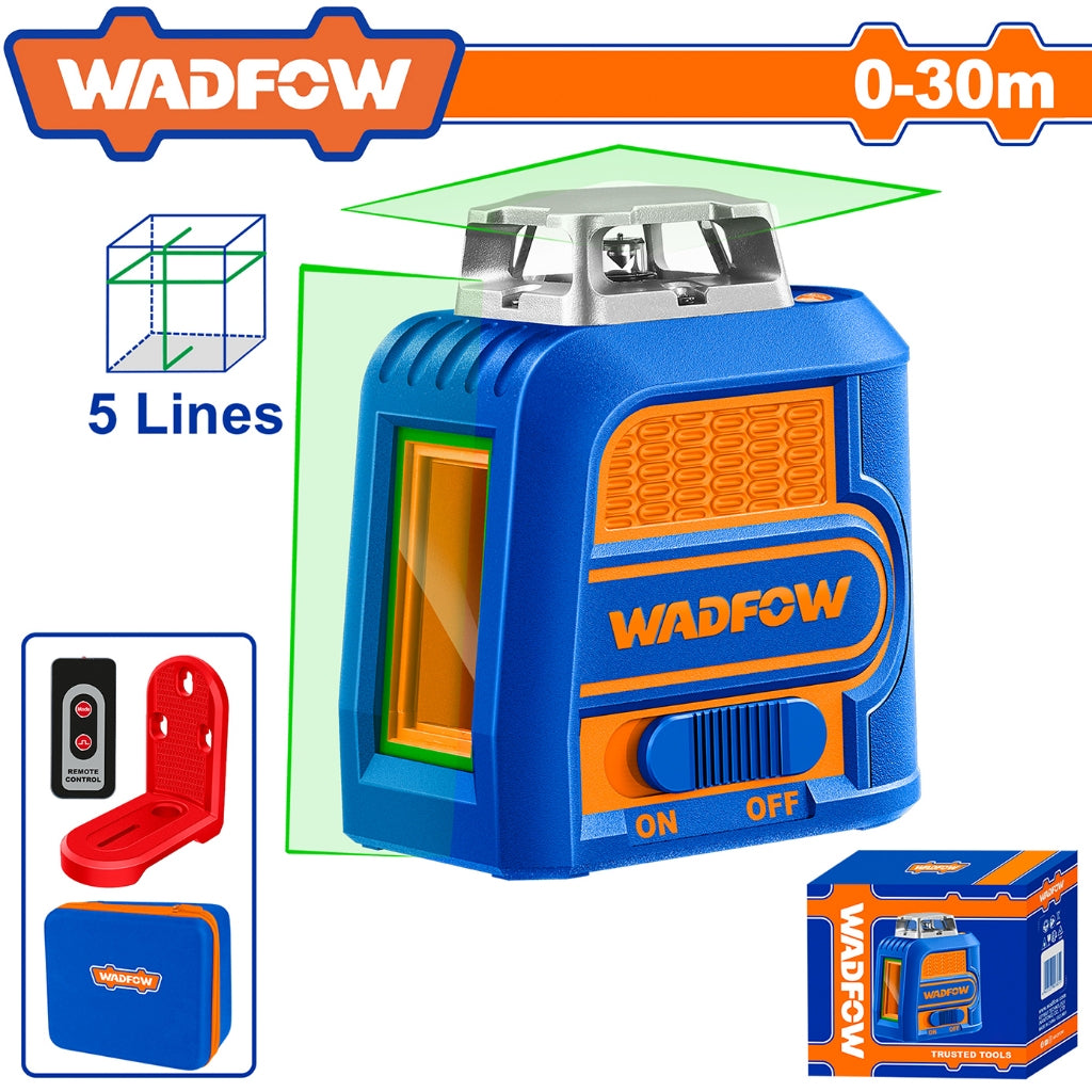 Wadfow 0-30m Self-Leveling Line/Green Laser Beam Level WLE2M05 WAD-PT