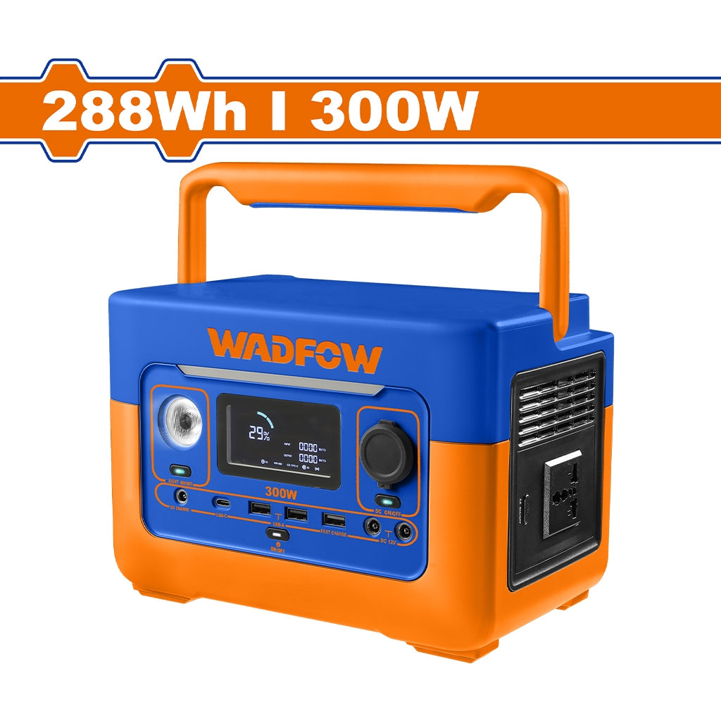 Wadfow Portable Power Station with Smart LCD Screen (WHT)