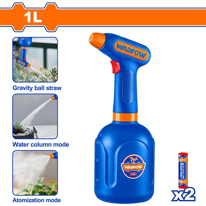 Wadfow Battery Powered Sprayer 3.0V with 1.0 Liters & 1.4 Bar Working Pressure WBSY3701 (WHT)