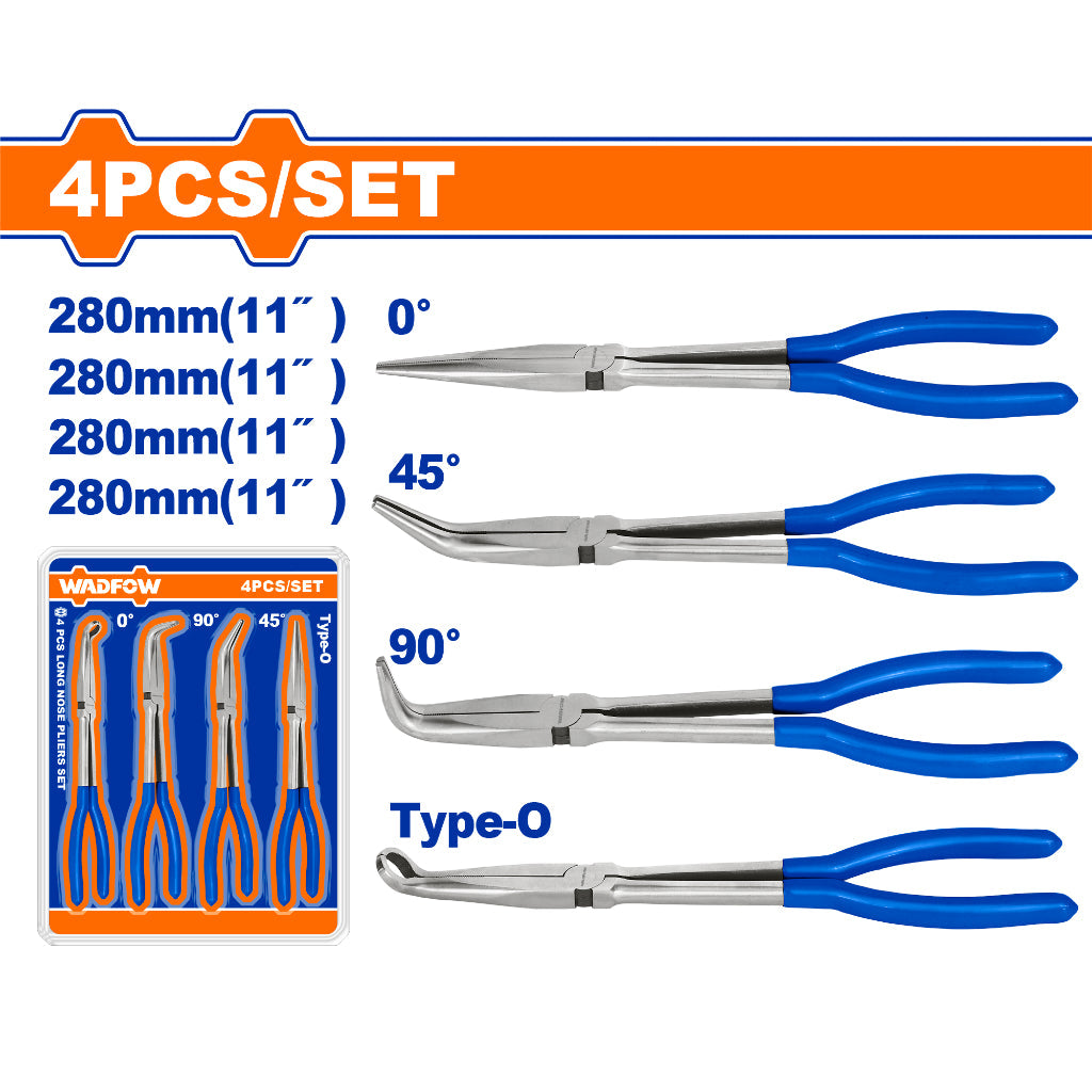 Wadfow 4 Pcs Long Nose Pliers Set WPS0644 (WHT)