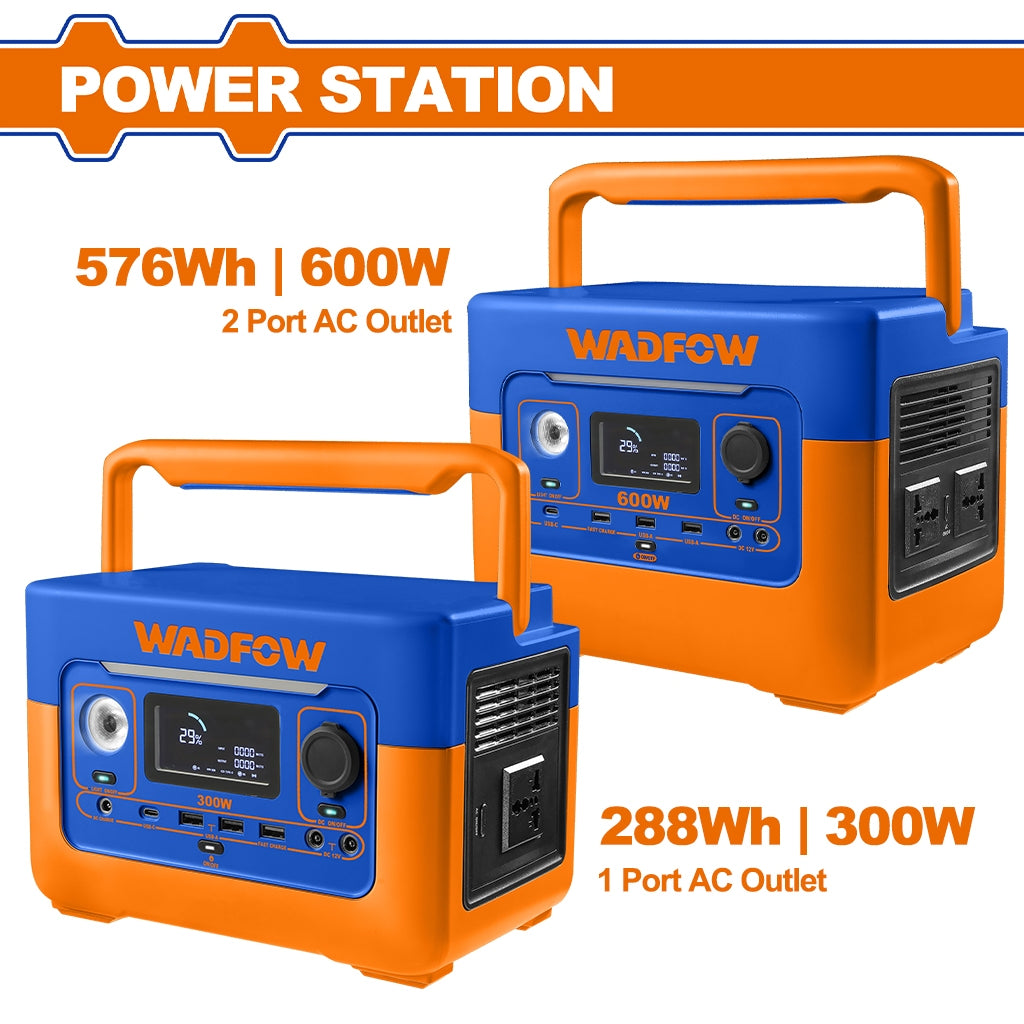 Wadfow Portable Power Station with Smart LCD Screen (WHT)