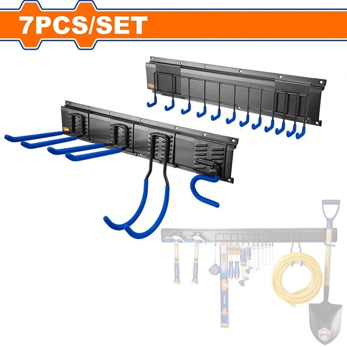Wadfow Link Wall Storage Set with Metal Black Rail Material (WHT)